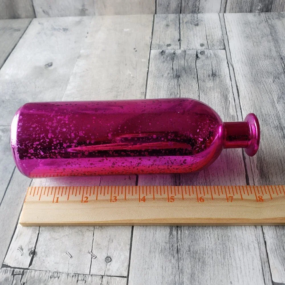 Pink Mercury Glass Bottle Vase